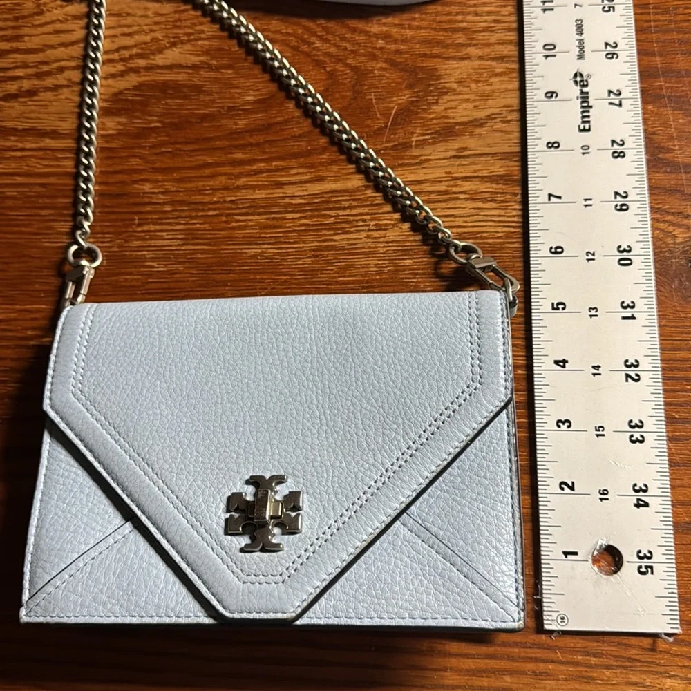 Tory Burch light blue crossbody bag with a chain‎ strap